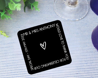 Acrylic Coaster Cards | Laser UV Printed | Personalised | Place Cards | Wedding Guest names | Wedding | Birthday | Custom Printed |