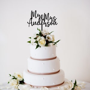 Custom Mr & Mrs Cake Toppers for Wedding | Modern Wedding Cake Topper | Custom Anniversary Cake Topper | Bridal Shower Cake Topper