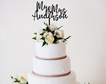 Custom Mr & Mrs Cake Toppers for Wedding | Modern Wedding Cake Topper | Custom Anniversary Cake Topper | Bridal Shower Cake Topper