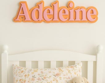 Personalized Double Layer Name Sign: Acrylic or Timber Nursery Decor