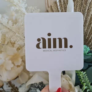 Business Logo Handheld Mirror | Real Mirror | Personalised Mirror | Business Décor | Beauty and Brows Mirror |  Makeup Mirror | Uv Printed