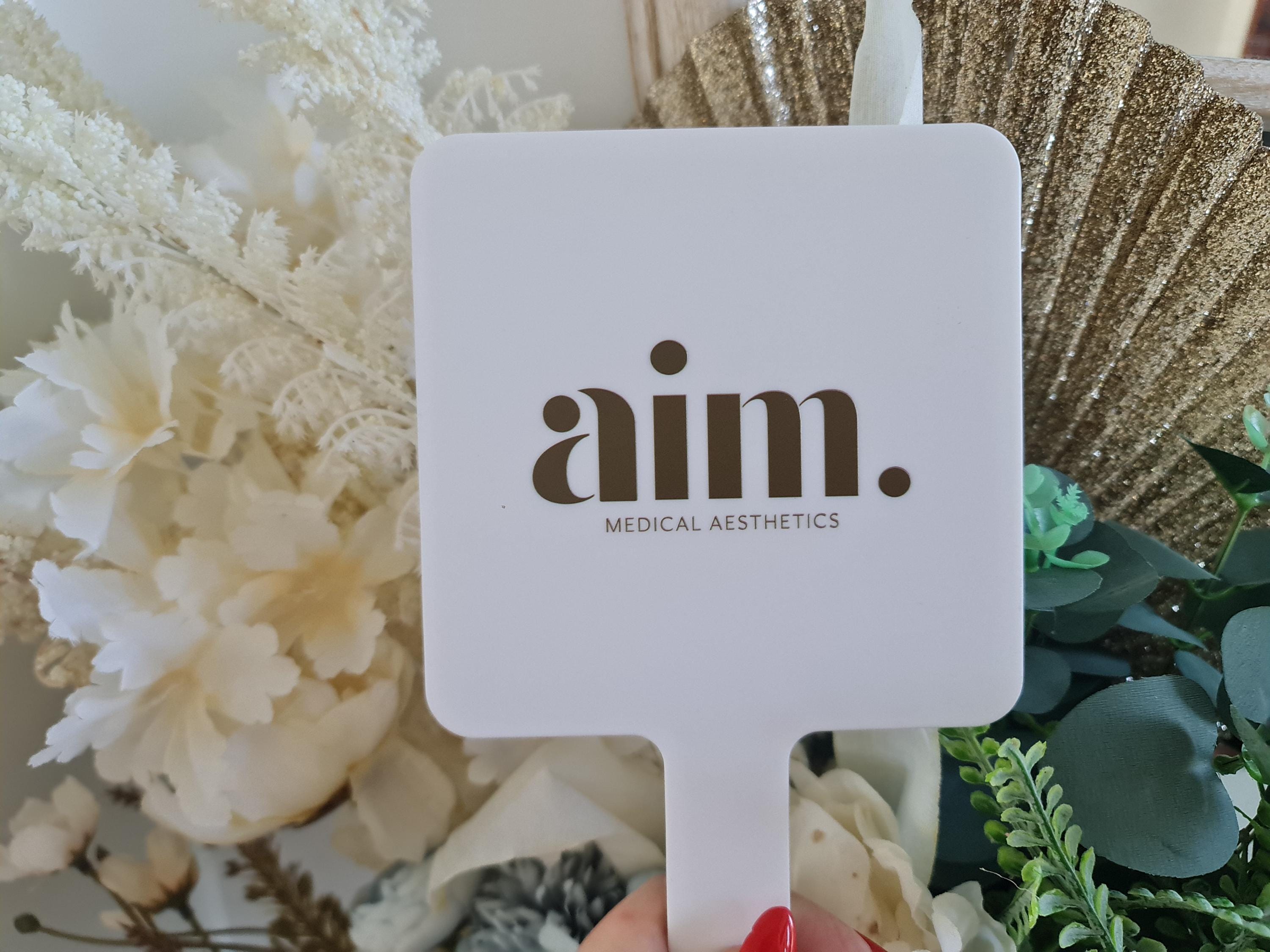 Business Logo Handheld Mirror | Real Mirror | Personalised Mirror | Business Décor | Beauty and Brows Mirror |  Makeup Mirror | Uv Printed