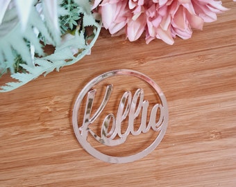 Place Seating Cards | Personalised Acrylic | Round Plaques | Place Cards | Name Plaques | Guest Names | Laser Cut Names | Wedding Events