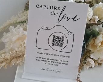 Hochzeit Hashtag Acrylschild | Personalisiertes Foto-Gästebuch