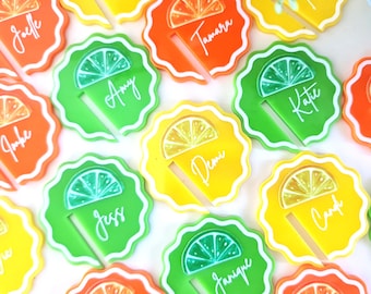 Fruit Wine Glass Tags: Acrylic Drink Markers, Custom Party Favors