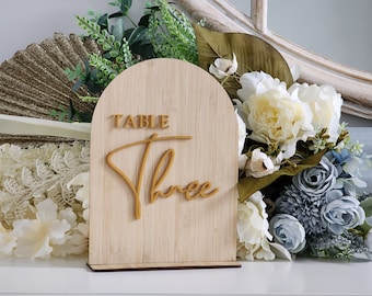 Números de mesa Arch A5 / Números de mesa / Números de mesa de acrílico / Número de mesa para bodas / Doble capa / Centros de mesa Decoraciones de lujo /