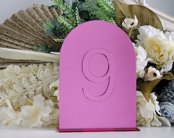 Números de mesa Arch A5 / Números de mesa / Números de mesa de acrílico / Número de mesa para bodas / Doble capa / Centros de mesa Decoraciones de lujo /