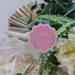 Drink Tags Acrylic Stemless | Cocktail Glass | Hens | Drink Accessories | Wedding Decor | Birthday | Custom Wedding tags | Personalised Tags