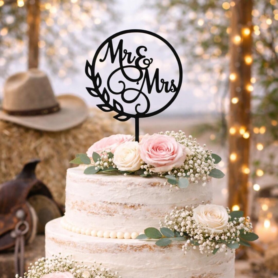 Huwelijkstaart Mr en Mrs Decoratie | Taarttopper Shop