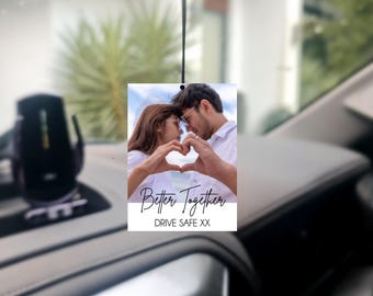 Valentines Day Gift Mirror Charm | Custom Car Charm | Personalised Photo Ornaments | Rear View Mirror Acrylic Hanger | Car Charm Accessories