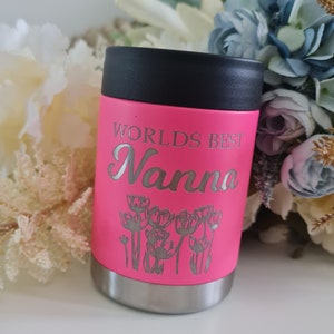 Personalised Stubby Can Holder | Stainless Steel | Christmas gift | Beer Bottle Cooler | Wedding gift | Birthday gift | Custom Etched Cooler
