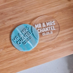 Mr and Mrs Cookie Stamp | Personalised Fondant Debosser | Personalised Cookie Stamp | Wedding l Custom l Embosser | Couples | Engaged