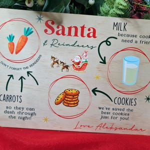Christmas Eve Board | Christmas Eve | Treats for Santa | Santa Christmas Plate | Personalised Santa&#39;s treats board | Christmas Eve Plate