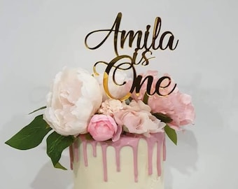 Custom Personalised Acrylic Cake Topper Is one, Birthday, Baptism, Wedding, First Birthday Cake topper, Baby Shower, Christening, Bridal