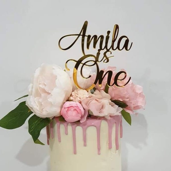 Custom Personalised Acrylic Cake Topper Is one, Birthday, Baptism, Wedding, First Birthday Cake topper, Baby Shower, Christening, Bridal