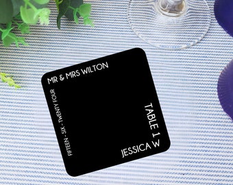 Acrylic Coaster Cards | Laser UV Printed | Personalised | Place Cards | Wedding Guest names | Wedding | Birthday | Custom Printed |