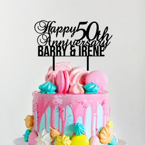 Custom 50th Anniversary Cake Topper | Modern Wedding Cake Topper | Anniversary Cake Topper | Name Cake Topper | Engagement Cake Topper |
