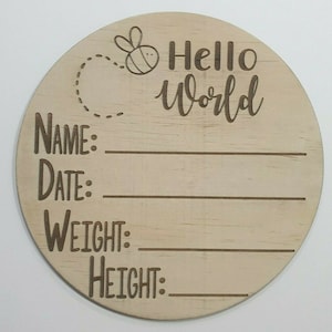 Annonces de bébé en bois | Faire-part de bébé gravé | Révélation de grossesse | Révélation de bébé | Jalons de bébé | Annonce nouveau-né | Cadeau de naissance