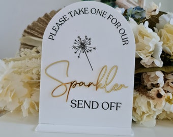 Wunderkerze send off Acryl Schild | Benutzerdefiniertes Zeichen | maßgeschneiderte Beschilderung | Hochzeitsdekor | Ereignisbeschilderung | Hochzeit Accessoires | Maßgeschneiderte Beschilderung