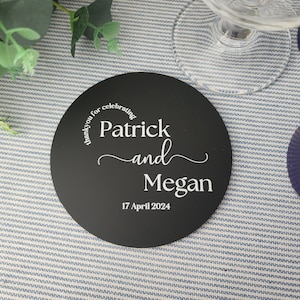 Cartões de copos de acrílico | Impresso UV a laser | Personalizado | Cartões de lugar | Nomes de convidados do casamento | Casamento | Aniversário | Impresso personalizado |