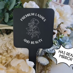 Business Logo Handheld Mirror | Real Mirror | Personalised Mirror | Business Décor | Beauty and Brows Mirror | Makeup Mirror | Uv Printed image 6