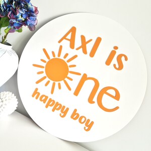 First Birthday Signage | Age Milestone Birthday | Sunny Theme | 1st Birthday | Personalised Name Sign | Custom Made Signage | Acrylic Sign