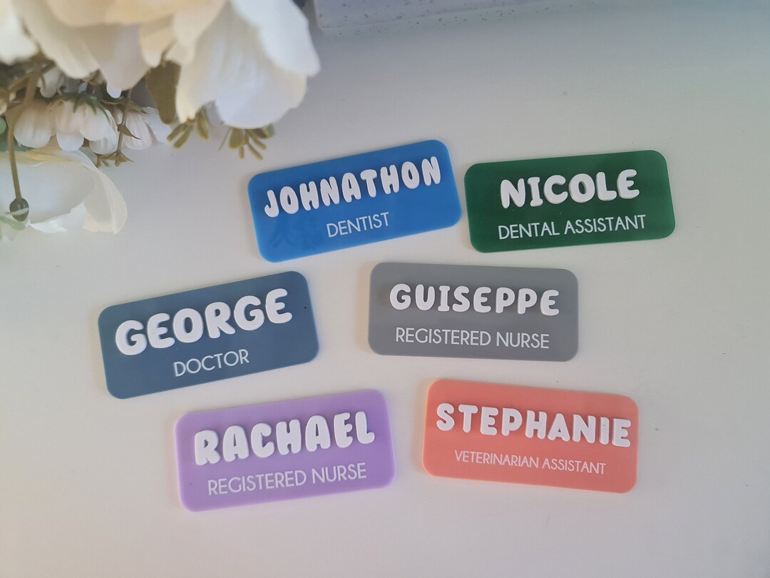 Personalised Name Badge Medical Name Badge Custom Magnetic Name Tag ...