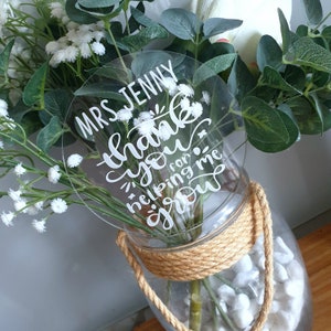 Teacher Gift -Engraved Personalised planter stick - Plant pot stick - Teacher Christmas present -custom planter stick -teacher planter stick