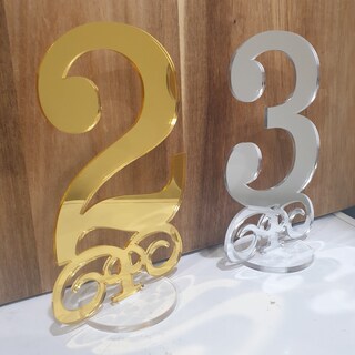 Set 6 Segnaposto Acrilico Bordo Oro Matrimoni Eventi Segnaposto Acrilico KintKita Set 6 Pezzi - Cornici Trasparenti Con Bordo Dorato 4 Mm Cornici Numeri Tavolo