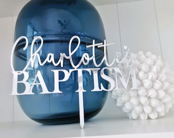 Personalised Baptism acrylic Cake Topper | baptism cake topper | FREE Proof Design | Christening cake topper | religious cake topper |