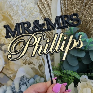 Gepersonaliseerde bruidstaarttopper | Dubbellaags acryl | GRATIS ontwerp op maat | Huwelijkscadeau | Taartdecoratie | Verlovingstopper