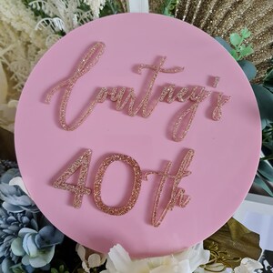 Rundes Acrylschild | Meilenstein-Zeichen | Schlafzimmer Zeichen | Tropfen zurück | Geburtstags-Zeichen | Acryl-Zeichen | Willkommensschild| Doppellagig | 40er | Glitzer