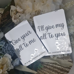 Personalised vow holders | Set of 2 | Acrylic wedding vow cards | wedding ceremony card | Etched Vow | Wedding Gift | Vow renewals