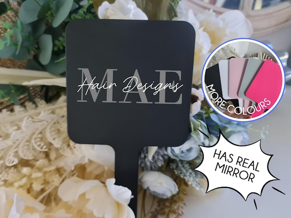 Business Logo Handheld Mirror | Real Mirror | Personalised Mirror | Business Décor | Beauty and Brows Mirror |  Makeup Mirror | Uv Printed