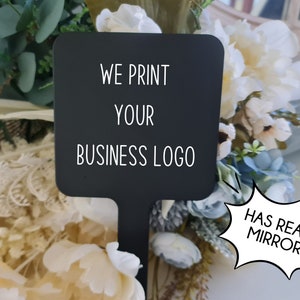 Business Logo Handheld Mirror | Real Mirror | Personalised Mirror | Business Décor | Beauty and Brows Mirror | Makeup Mirror | Uv Printed image 5