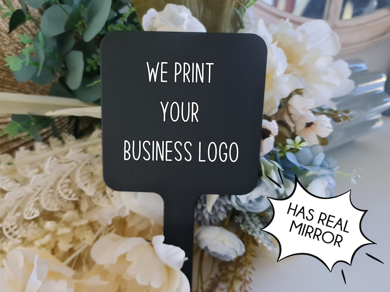 Business Logo Handheld Mirror | Real Mirror | Personalised Mirror | Business Décor | Beauty and Brows Mirror | Makeup Mirror | Uv Printed image 5
