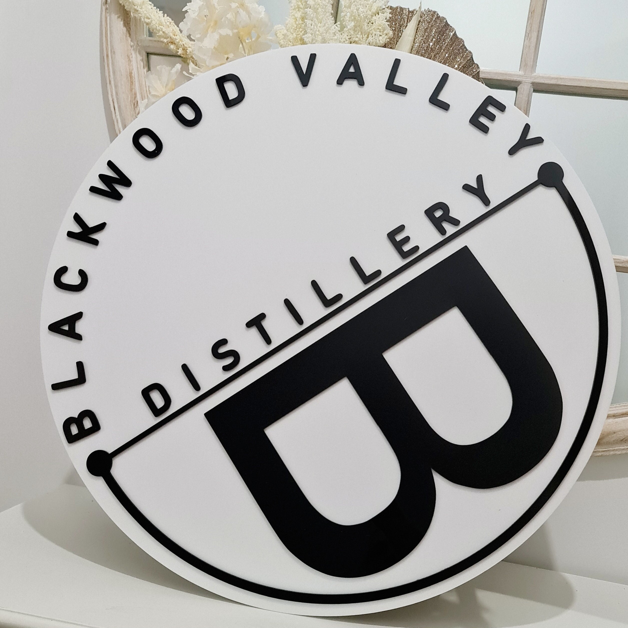 Double layer Round Acrylic Business Sign | logo sign | Bedroom sign | Back drop Sign | Birthday sign | Wall sign | Business Logo