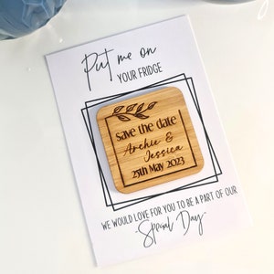Save the Date personalised magnets | Invites | alterative Save the date | Timber Invitations | Wedding magnets |  Engagement announcement