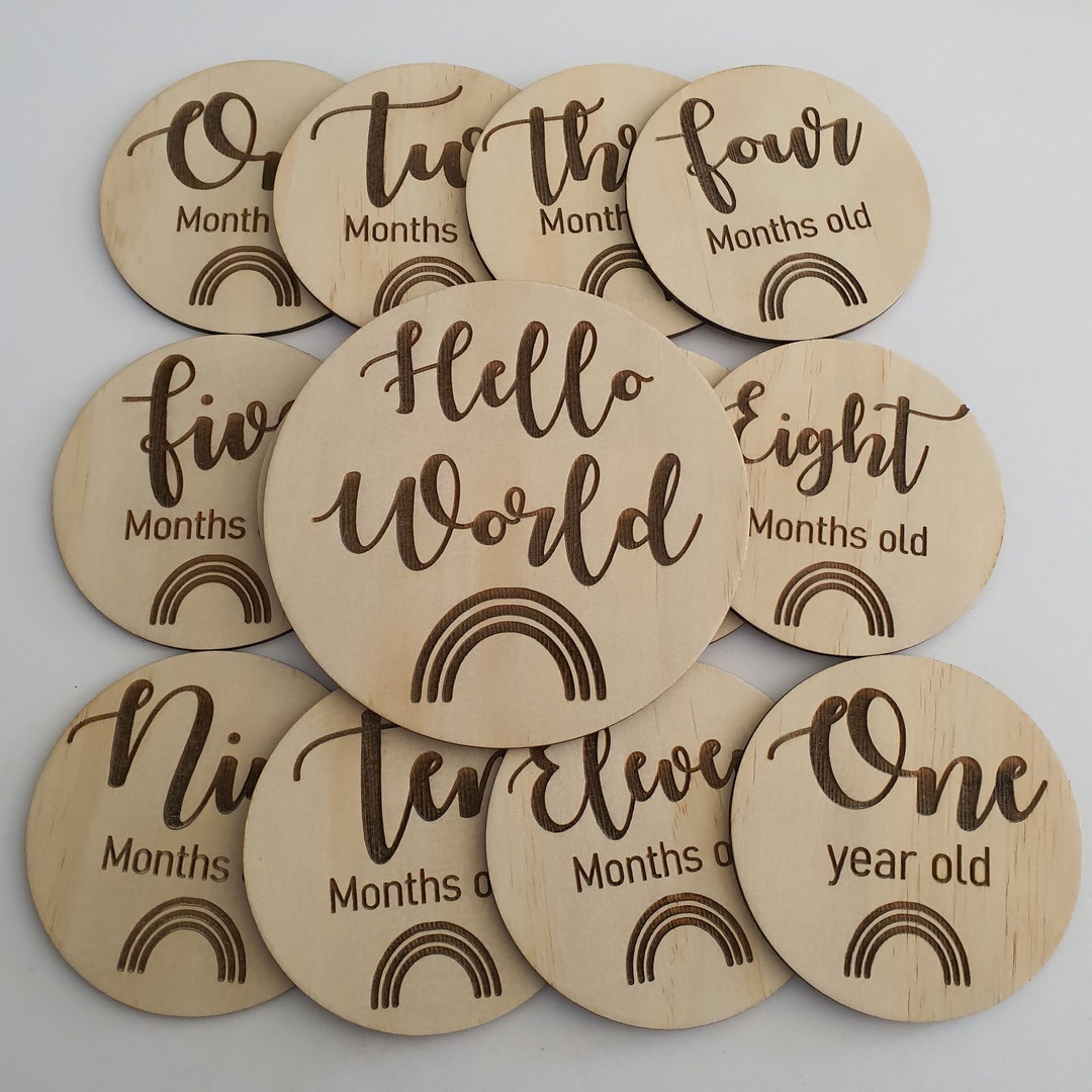 Holz Meilensteinkarten für das erste Babyjahr Das perfekte Geburtsgeschenk Charme und Erinnerungswert treffen in unseren liebevoll gestalteten