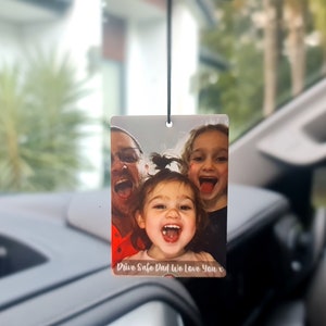 Custom Car Mirror Charm | Personalised Photo Fathers day  | Rear View Mirror Acrylic Ornament | Printed Fathers day gift | Car Charm