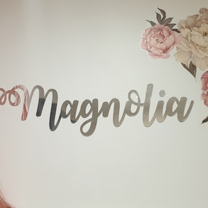 Acrylic Nursery Name wall Sign | Personalised | Name sign | Kids room plaque | gold mirror | silver mirror | Baby Room sign | Kids Decor