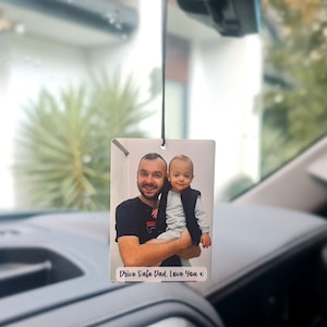 Custom Car Mirror Charm | Personalised Photo Fathers day  | Rear View Mirror Acrylic Ornament | Printed Fathers day gift | Car Charm