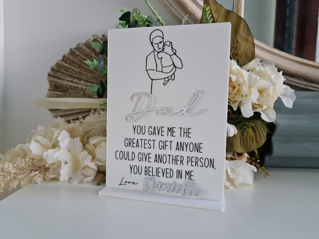 Acrylic Fathers Day Sign | Personalised Fathers Day Gift | Drawing ...