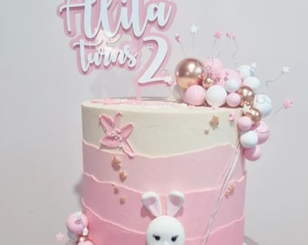 Personalized Acrylic Birthday Cake Topper: Double Layer Party Decor
