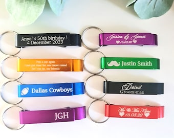 Personalised Bottle Openers Engraved | Business Event | Customised Designed | Wedding Favours | Bonbonniere | Come Free Key Rings | Metal