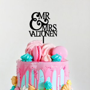 Custom Mr & Mrs Cake Topper | Modern Wedding Cake Topper | Anniversary Cake Topper | Name Cake Topper | Engagement Cake Topper | Cake Decor