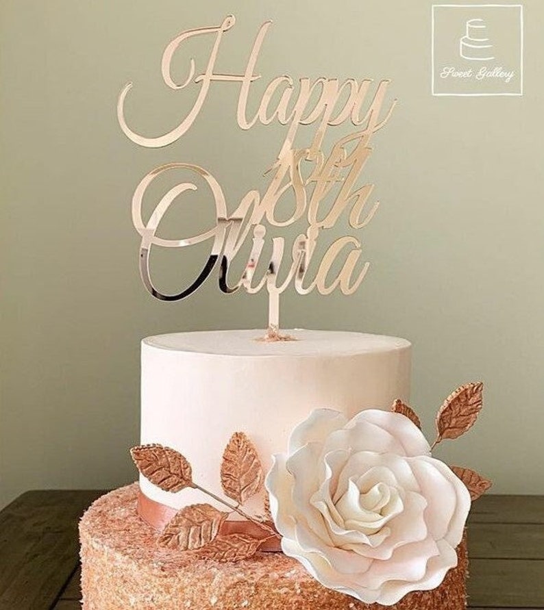 custom personalised acrylic Cake Topper birthday baptism wedding communion baby shower christening bridal confirmation image 1