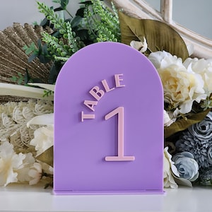 Arch A5-tafelnummers | Tabelnummers | Acryl tafelnummers | Tafelnummer bruiloft | Dubbellaags | Tafeldecoraties Luxe decoraties |