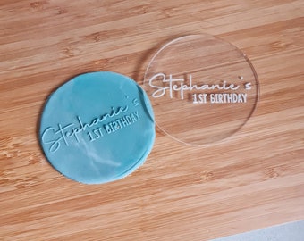 Custom Name & Age Cookie Stamp | Personalised Fondant Debosser | Personalised Cookie Stamp | first birthday l Custom Cookie Stamp l