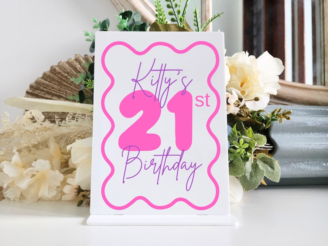 21st Welcome Sign With Base | 21st Birthday Party | UV Printed ...